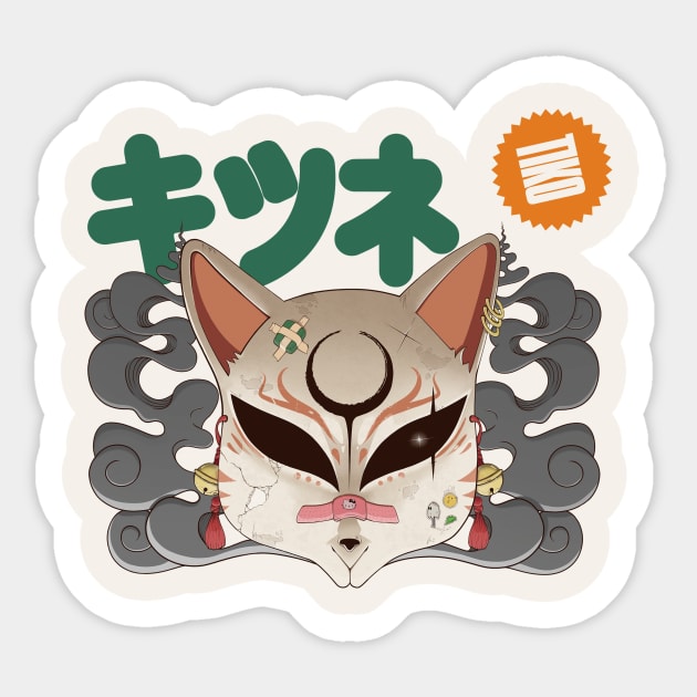 Kitsune Mask Sticker by TEIKKO